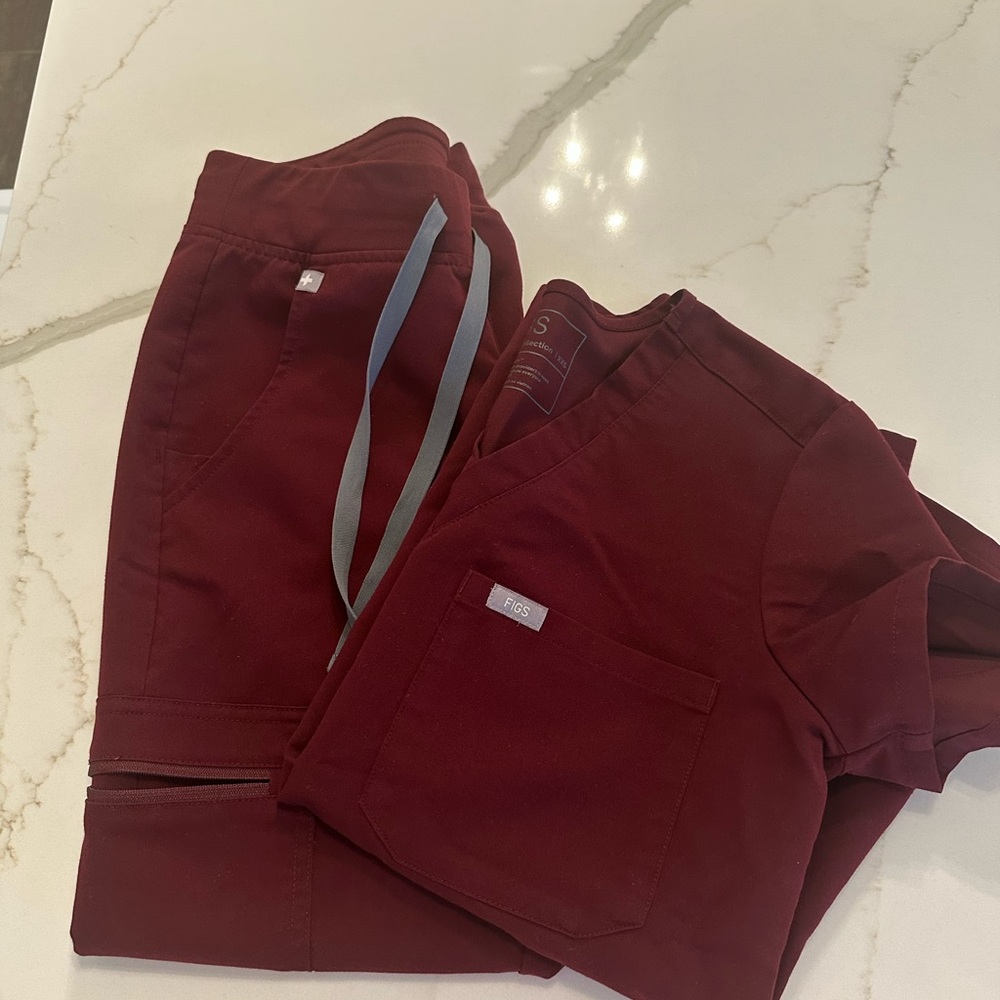 Figs Maroon Technical Collection Top
